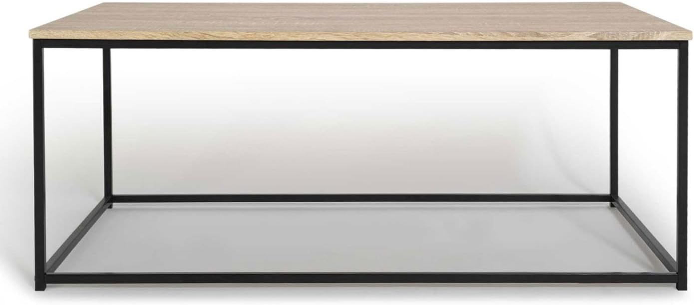 IDMarket - Detroit Rectangular Coffee Table 113 cm Industrial Design Wood and Metal