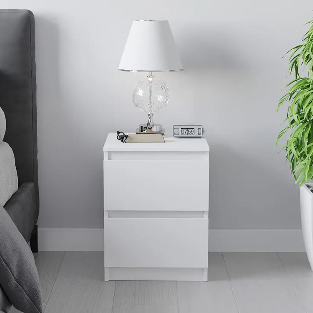 AnneFish Nightstand With 2 Drawers for Bedroom, Bedside table Small Night Stand with Drawers End Table Modern, Bedroom Accessories 40 * 40 * 50cm