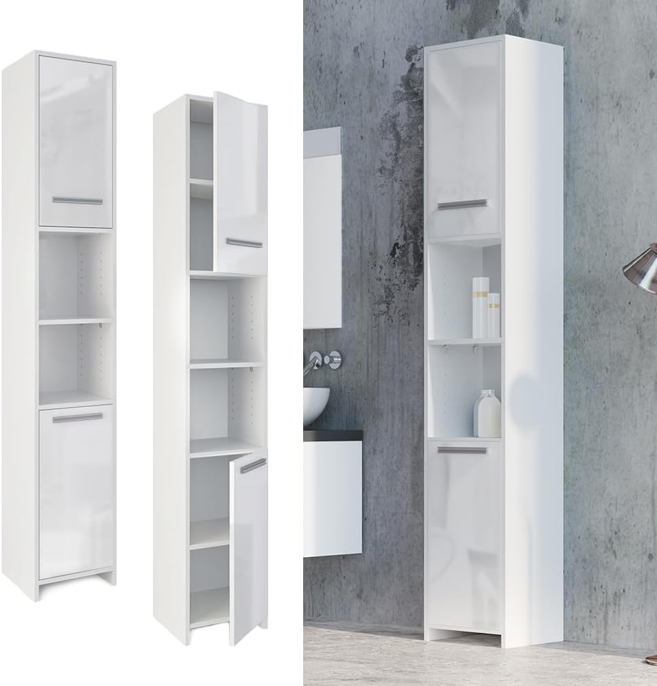 VICCO Kiko Bathroom Cabinet Vanity Unit Tall Cabinet Bathroom Furniture Cabinet Midi Cabinet Bathroom Shelf