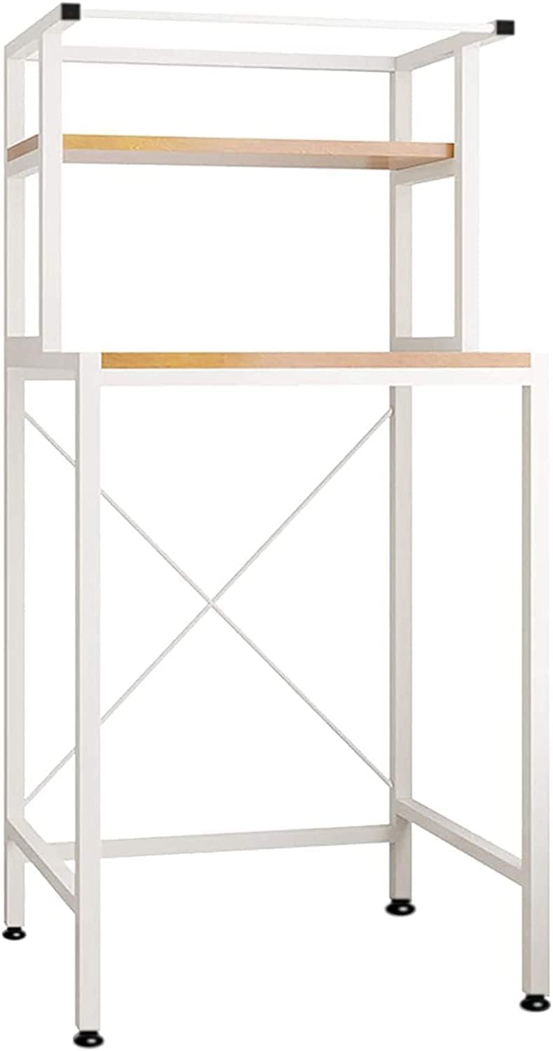 Bathroom Space Saver, Over The Drum Washing Machine Rack, Bathroom Corner Stand Storage Organizer Accessories, Bathroom Tower Shelf, Space Saver. (2 Shelf, White)