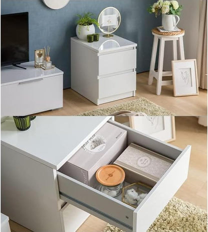 AnneFish Nightstand With 2 Drawers for Bedroom, Bedside table Small Night Stand with Drawers End Table Modern, Bedroom Accessories 40 * 40 * 50cm