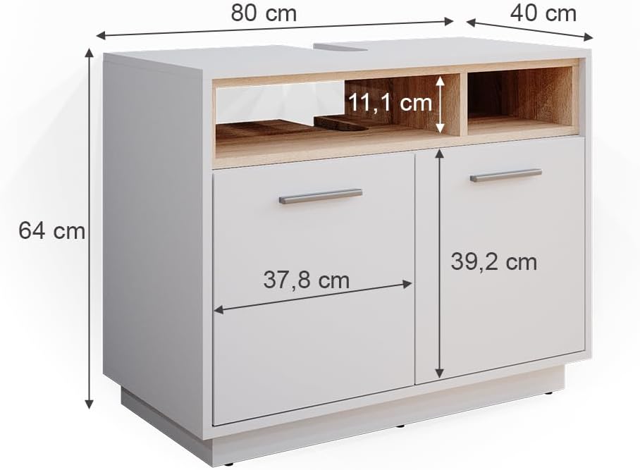 Vicco Beatrice Vanity Unit 80 cm White Sonoma