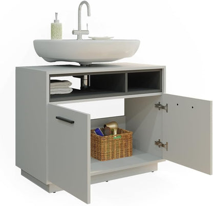 Vicco Beatrice Vanity Unit Modern 80 x 64 cm Bathroom Cabinet Bathroom Cabinet Bathroom Furniture Cupboard Door Cupboard Compartment (Grey-Anthracite)
