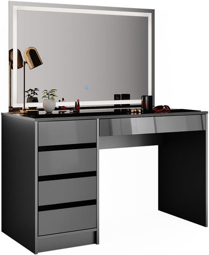 Vicco Sherry Dressing Table Black 120cm with LED Mirror
