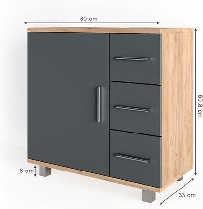 Vicco Ilias Vanity Unit 60 x 60.8 cm Oak/Anthracite
