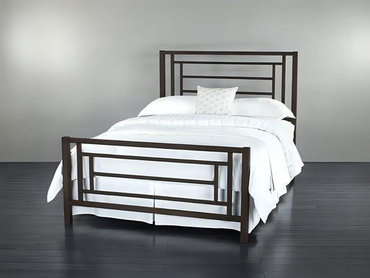 AR Corner M0210 Metal Frame Bed with Mosky Wood Panels, 120 cm Width x 195 cm Length x 120 cm Height, Black