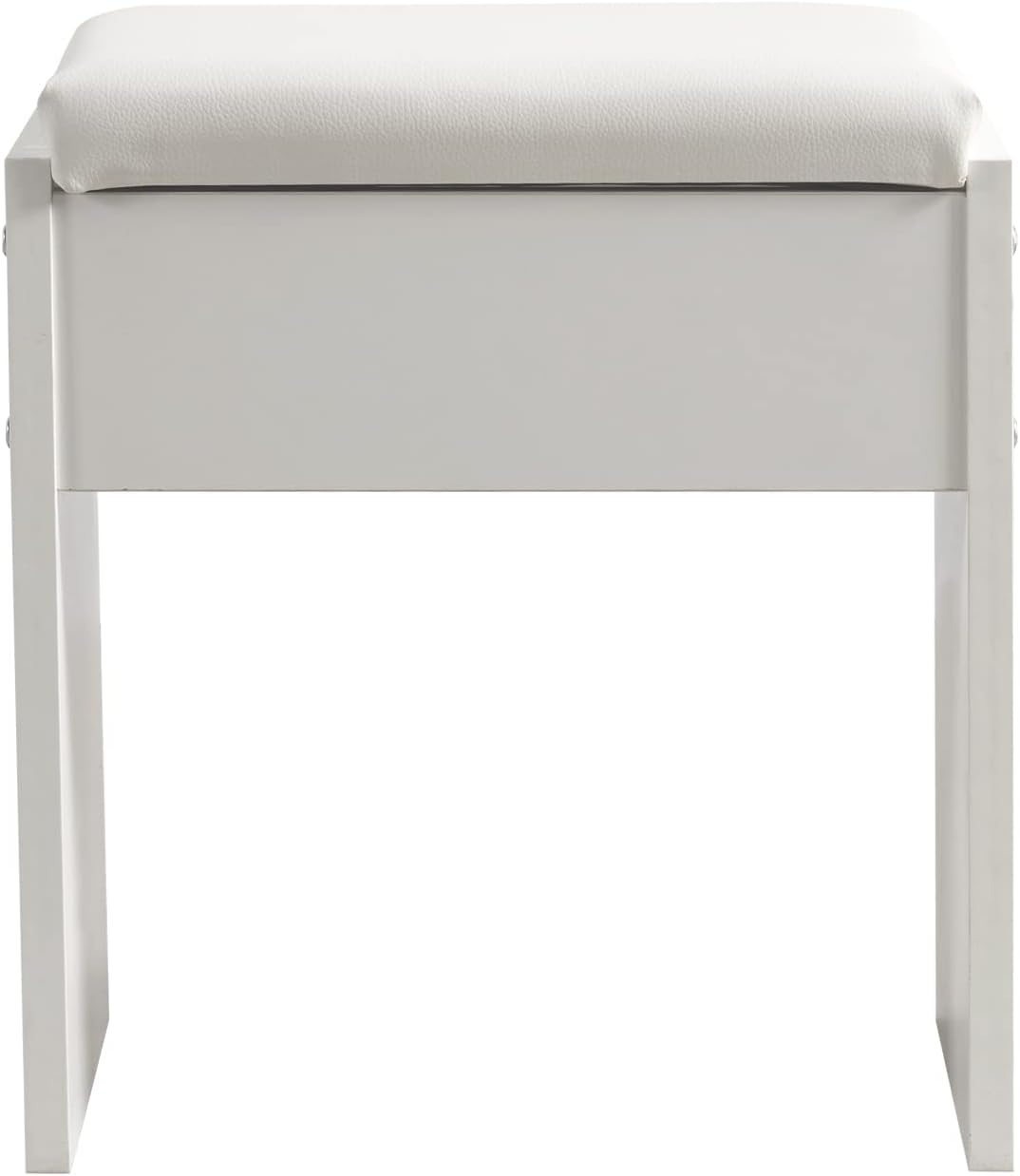 Meerveil Dressing Table Stool, White Soft Padded Wood Vanity Stool, 41x 35 x 45 cm Piano Seat