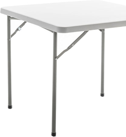 BTEXPERT White 34" Square Granite Plastic Folding Table Portable for Card Board Games Nights Gatherings Party Home Indoor Outdoor Lightweight, One