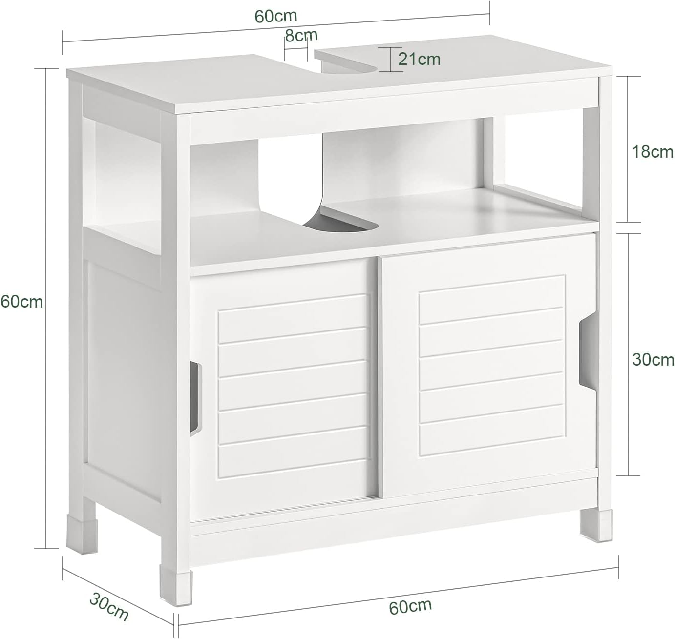 SoBuy® FRG128-W Vanity Unit Bathroom Furniture with Foot Padding White