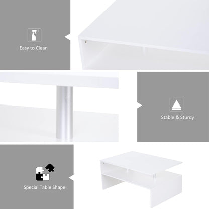 Home gallery 2 tier coffee table with open shelf - white,X-Large,H00487