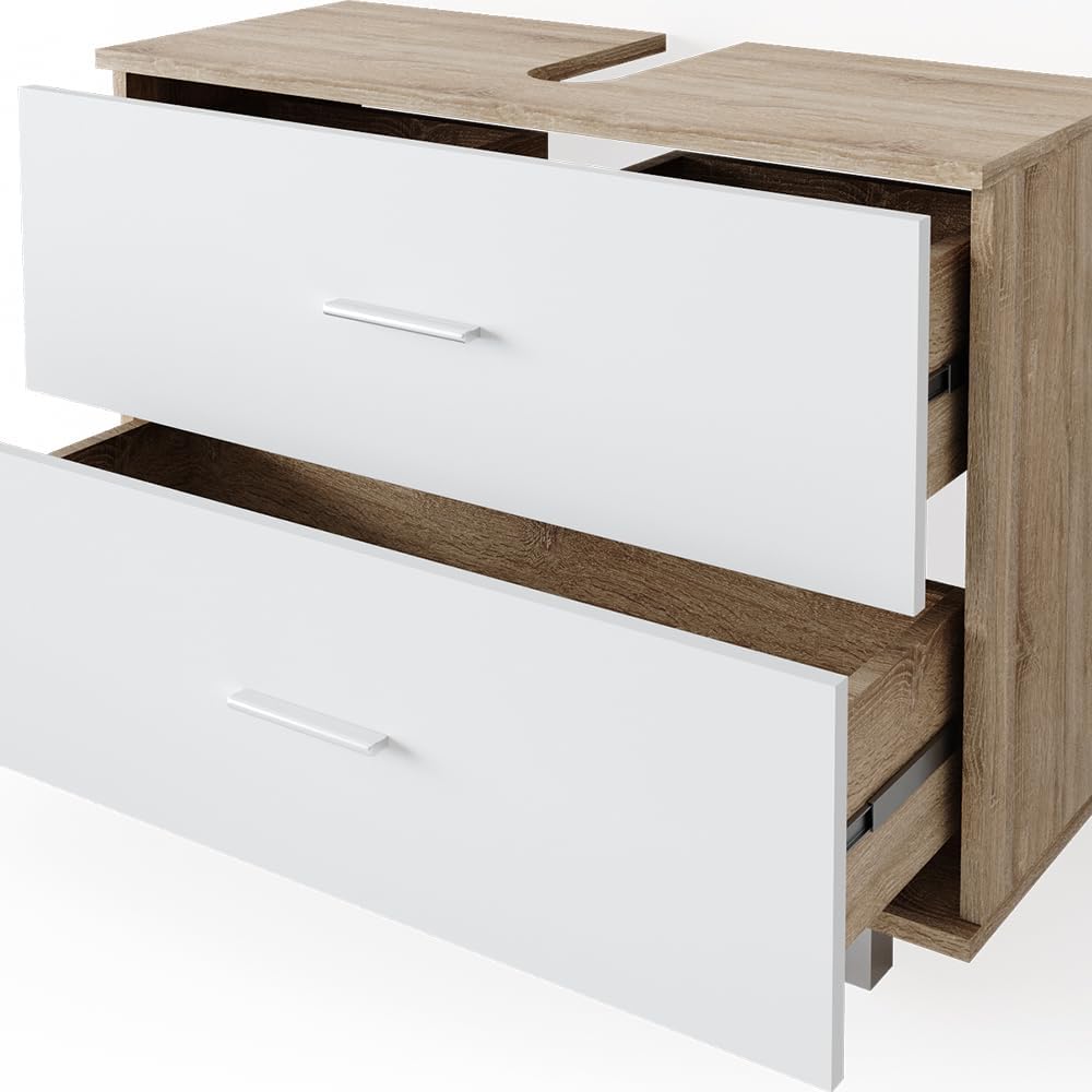 VICCO Ilias Vanity Unit for Bathroom Drawer (Sonoma White)