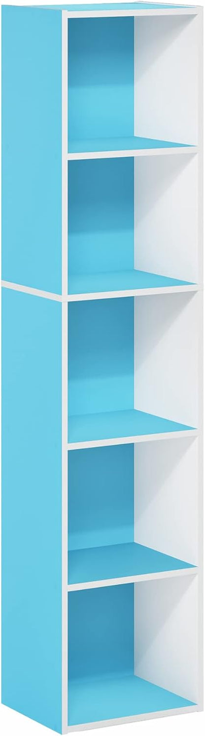 Furinno Luder Shelf Bookcase with 1 Door Storage Cabinet, White