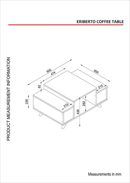 Domani coffee table brown*white - c041