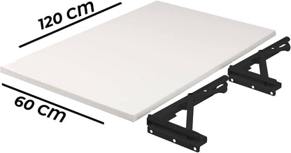 Home gallery Wall mounted folding desk 120 x 60 cm white x black
