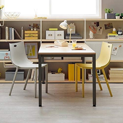 sogesfurniture Computer Desk Office Study Writing Desk Computer PC Laptop Table Workstation Dining Gaming Table for Home Office, 120x60x75cm, Teak&Black AC3TB-120-SF