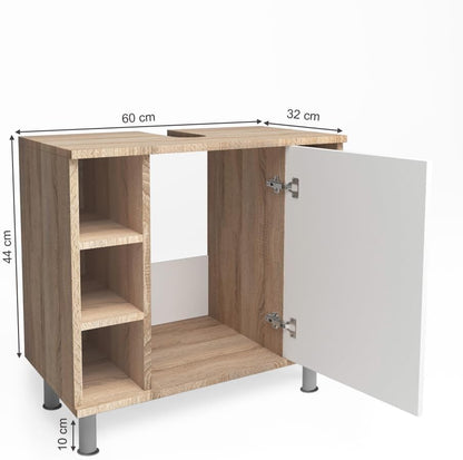 Vicco Fynn Vanity Unit Bathroom Cabinet Vanity Unit Bathroom Furniture (Sonoma/White)