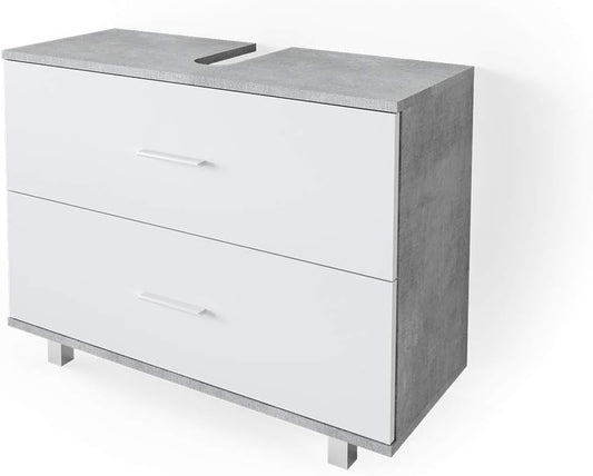 Vicco Ilias Vanity Unit Concrete/White 80 x 60.8 cm
