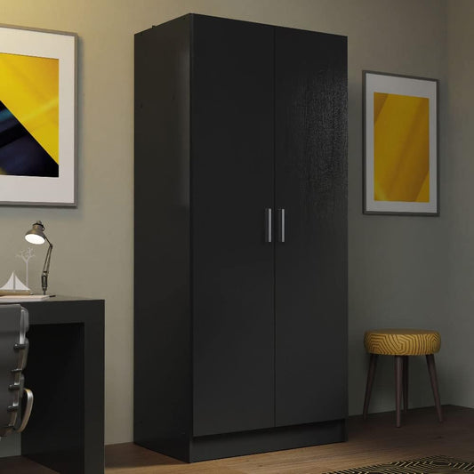 Madesa 2 Door Wardrobe Storage Cabinet, 71” H x 20” D x 31” L - Black