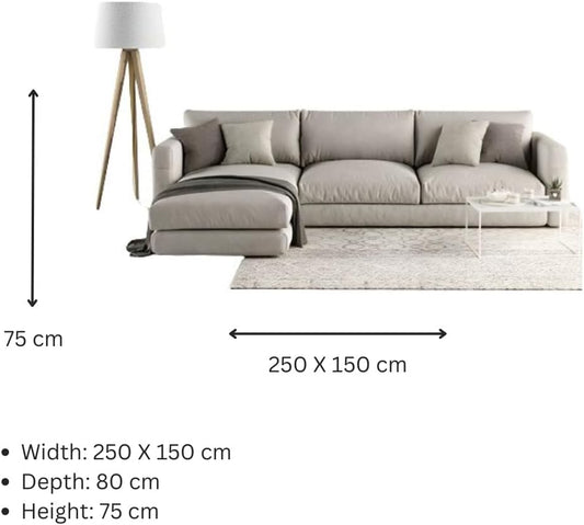 Manzzeli MORI SOFA L SHAPE-KM4, 80D x 75H x 250 * 150W