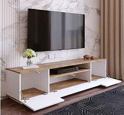 Ifurniture Multi TV Unit Table (White and Beige, 2725618472824)