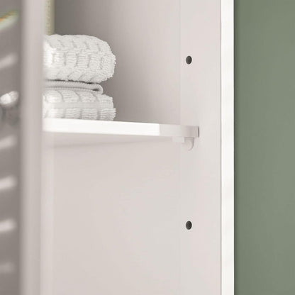 SoBuy FRG236-W,Tall Bathroom Cabinet,Storage Unit with 2 Shutter Doors and 1 Drawer, H170cm