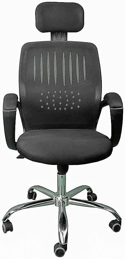Premium Swivel Office Chair with Adjustable Headrest and Mesh Back and Strong Metal Star - Market Misr (Black, Boss Chair)