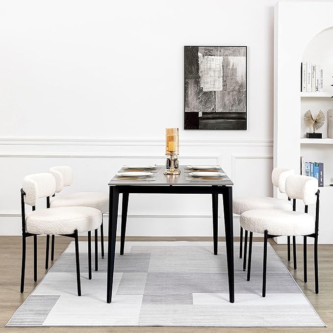 Generic Dining Share and Share for Kitchen Dining Room, Aflastred with all dining share and black legs, Curved with a modern dining chair, Side Share