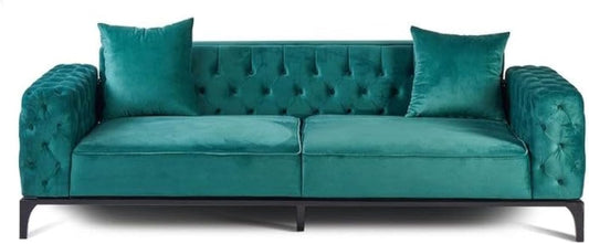 RicRac Zan Wood Renoda Sofa Bed, 230 cm x 90 cm Size, Koy Petrol
