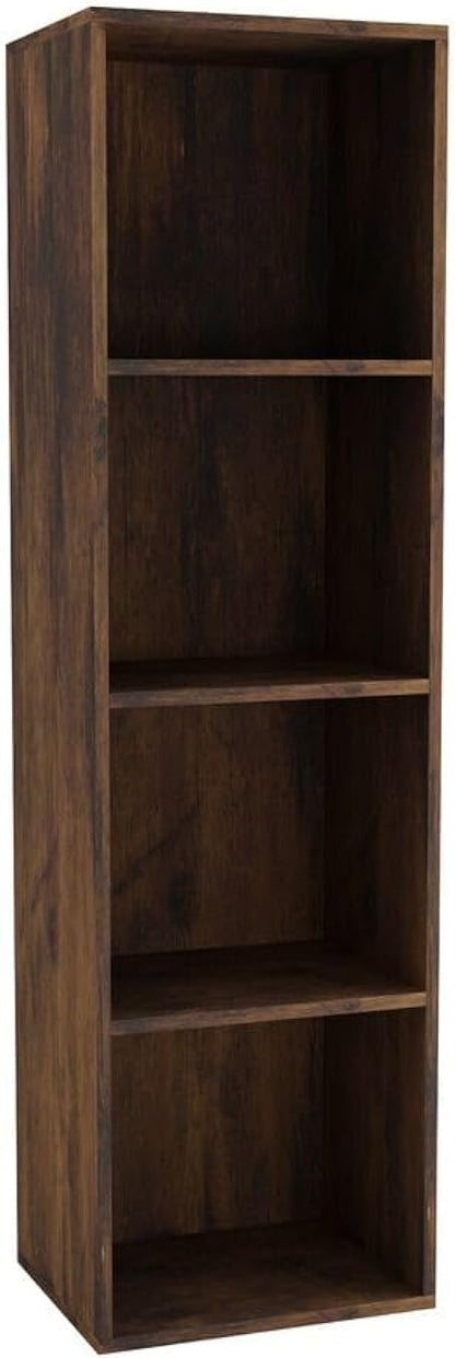 "URBNLIVING Tier Wooden Bookcase Shelving Display Storage Shelf Unit Wood Shelves (Black, 4 Shelf) 
"