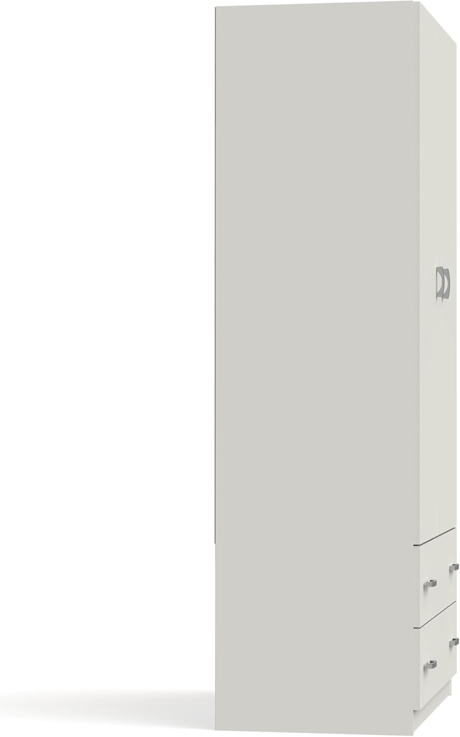 MUEBLES PITARCH Wardrobe White Gloss 2 Doors 2 Drawers Closet Youth Bedroom 74 x 180 x 50