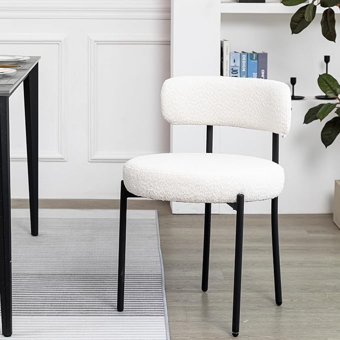 Innerjoin C Shaped End Table Set of 2 Black, C Side Table with Metal Frame, TV Tray Table for Sofa, Bed, Rustic Vintage Style, Black