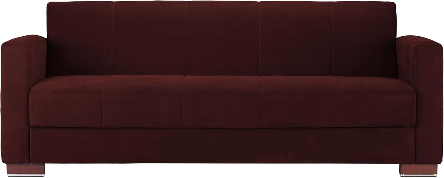 Aldora viola three seater sofa bed-dark red