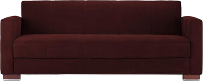 Aldora viola three seater sofa bed-dark red