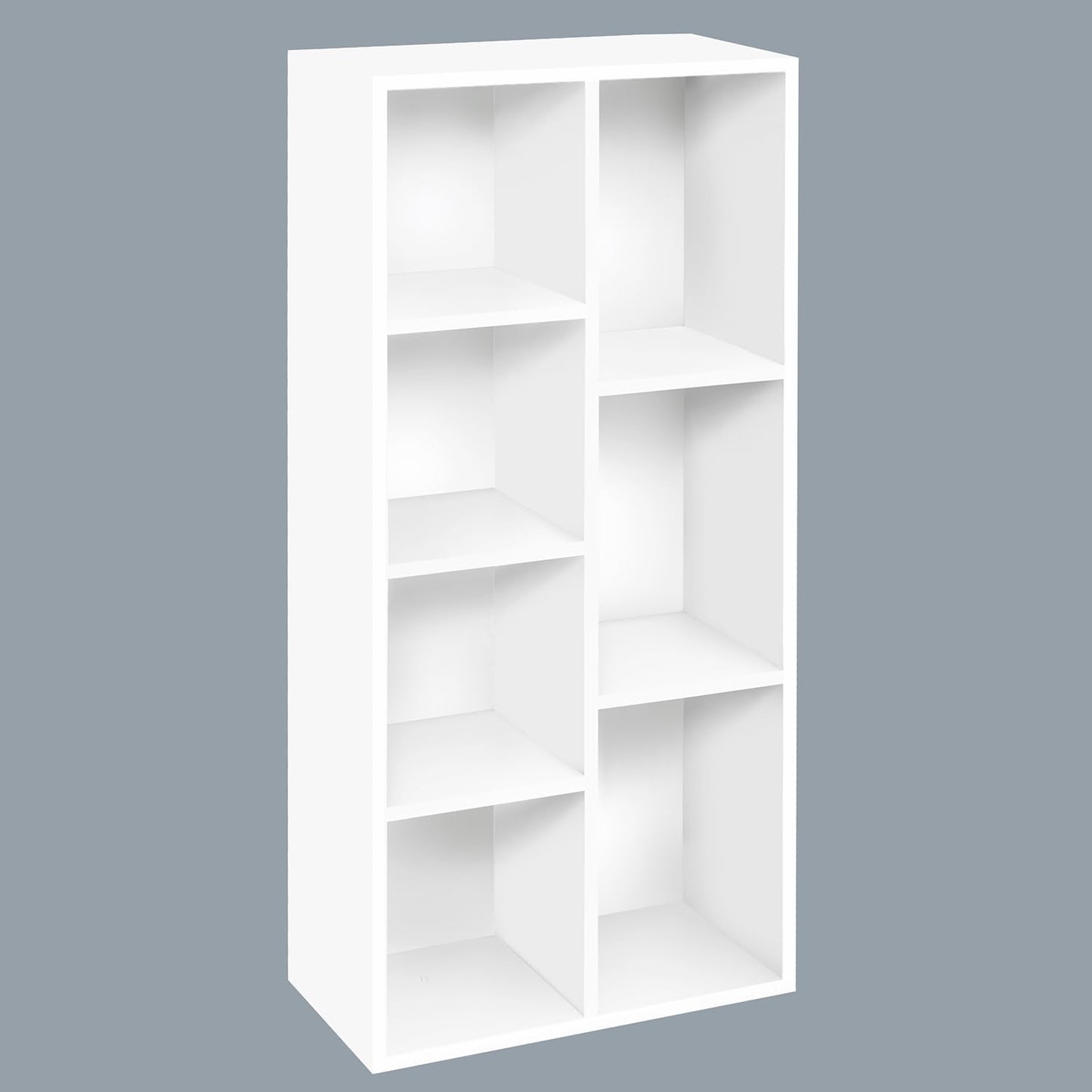 ABOUT SPACE Book Shelf 7 Cubes Engineered Wood DIY Multipurpose Book Stand for Home Office Study Room Open Storage Organizer Showcase for Bedroom, Living Room (White - L 49.5 x B 24 x H 110 cm)