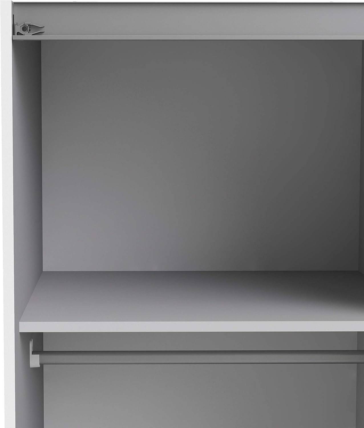 FurniFlex Verona Sliding Wardrobe with Doors and 5 Shelves, 120 cm Size, White/Oak