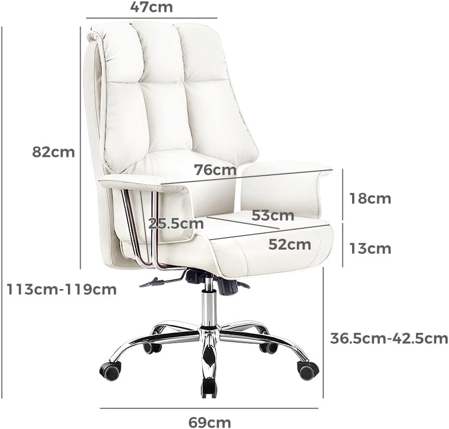 MARQUERO GROUP Premium Leather Heavy Duty Metal Office Chair (Med)