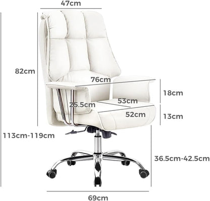 MARQUERO GROUP Premium Leather Heavy Duty Metal Office Chair (Med)