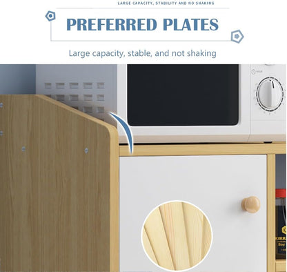 Sideboard Cabinet, Wooden Kitchen Cabinet with 1 Drawer & 4 Doors for Microwave Oven, Tableware and Kitchen Utensils, Modern Storage Cabinet for Dining Room, Living Room and Kitchen, CDA5 (White)