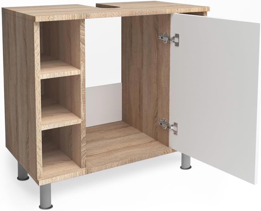 Vicco Fynn Vanity Unit Bathroom Cabinet Vanity Unit Bathroom Furniture (Sonoma/White)