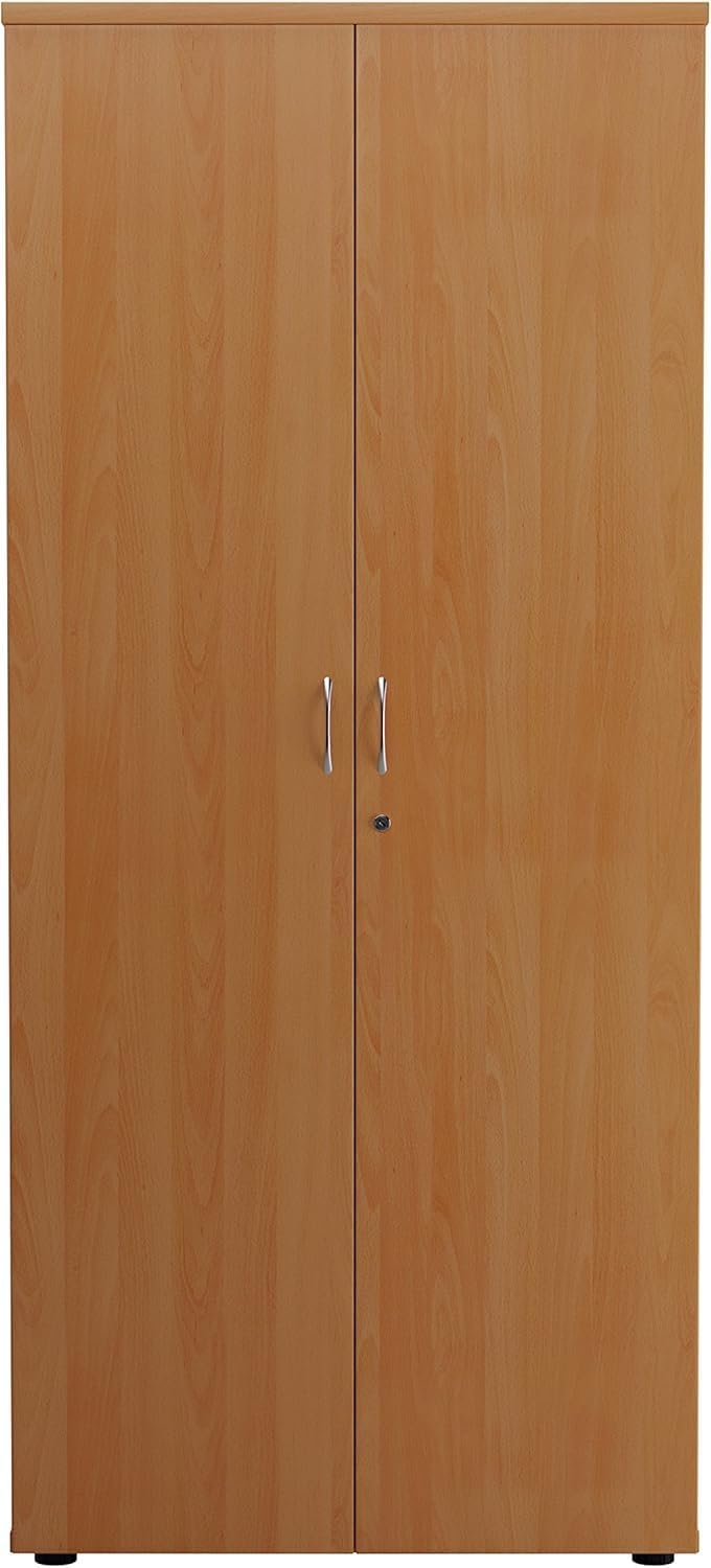 FurniFlex Tall Office Beech Cupboard, 180 cm Size