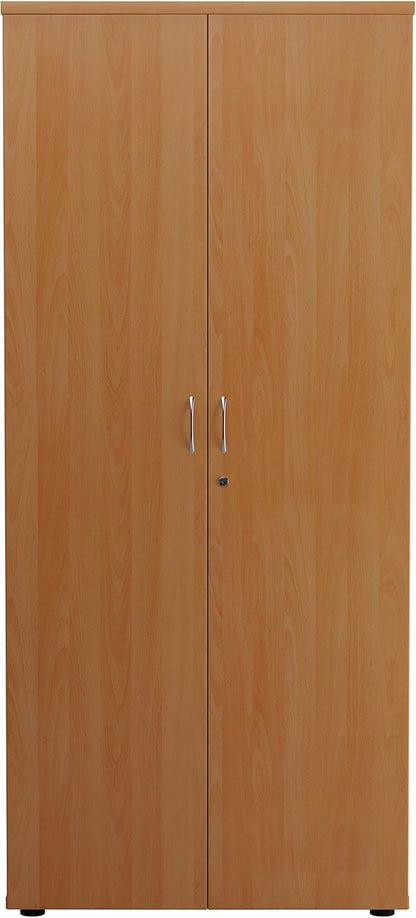 FurniFlex Tall Office Beech Cupboard, 180 cm Size