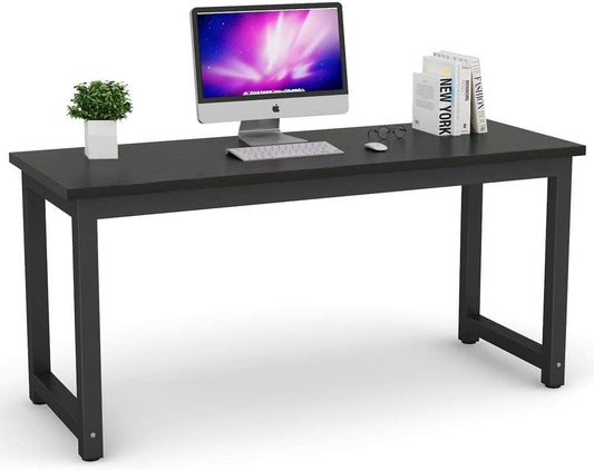 Tribesigns Modern Computer Desk, 63 x 31.5 inch Large Office Desk Computer Table Study Writing Desk Workstation for Home Office, Rustic/Black