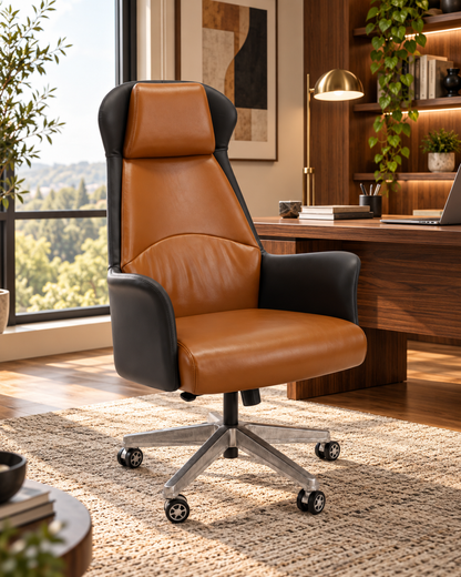 Executive High-Back Office Chair with Winged Headrest