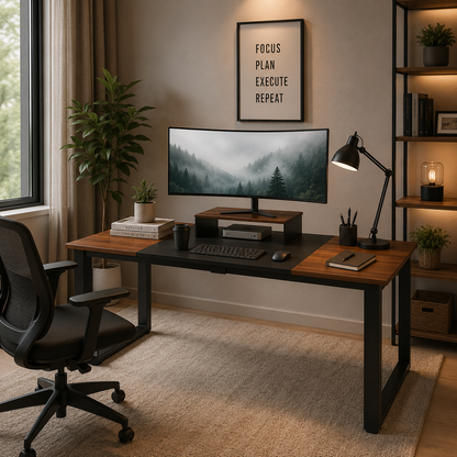 Computer Desk 55" with Splice Board Study Writing Table for Home Office, Modern Simple Style PC Desk