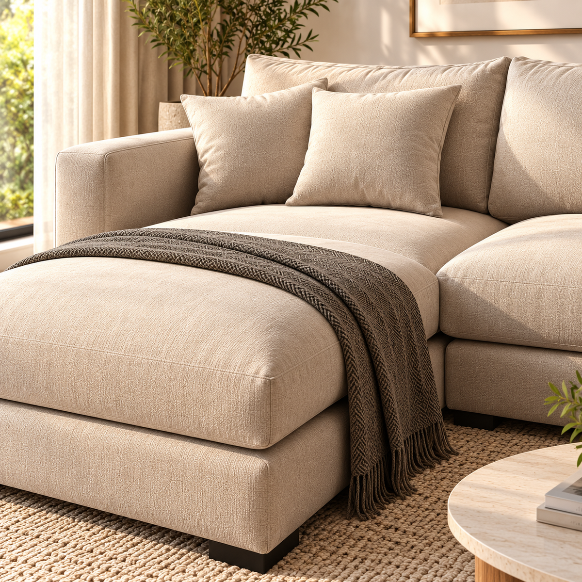 Modern L-Shaped Sectional Sofa with Chaise