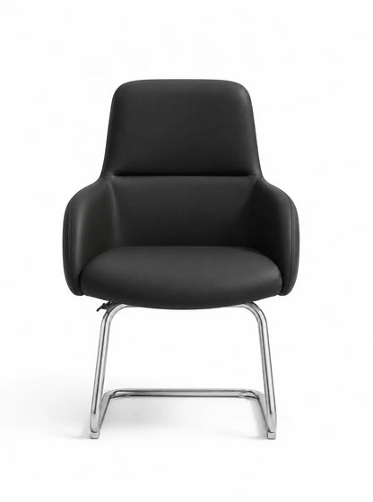 Modern Padded Visitor Chair with Curved Armrests