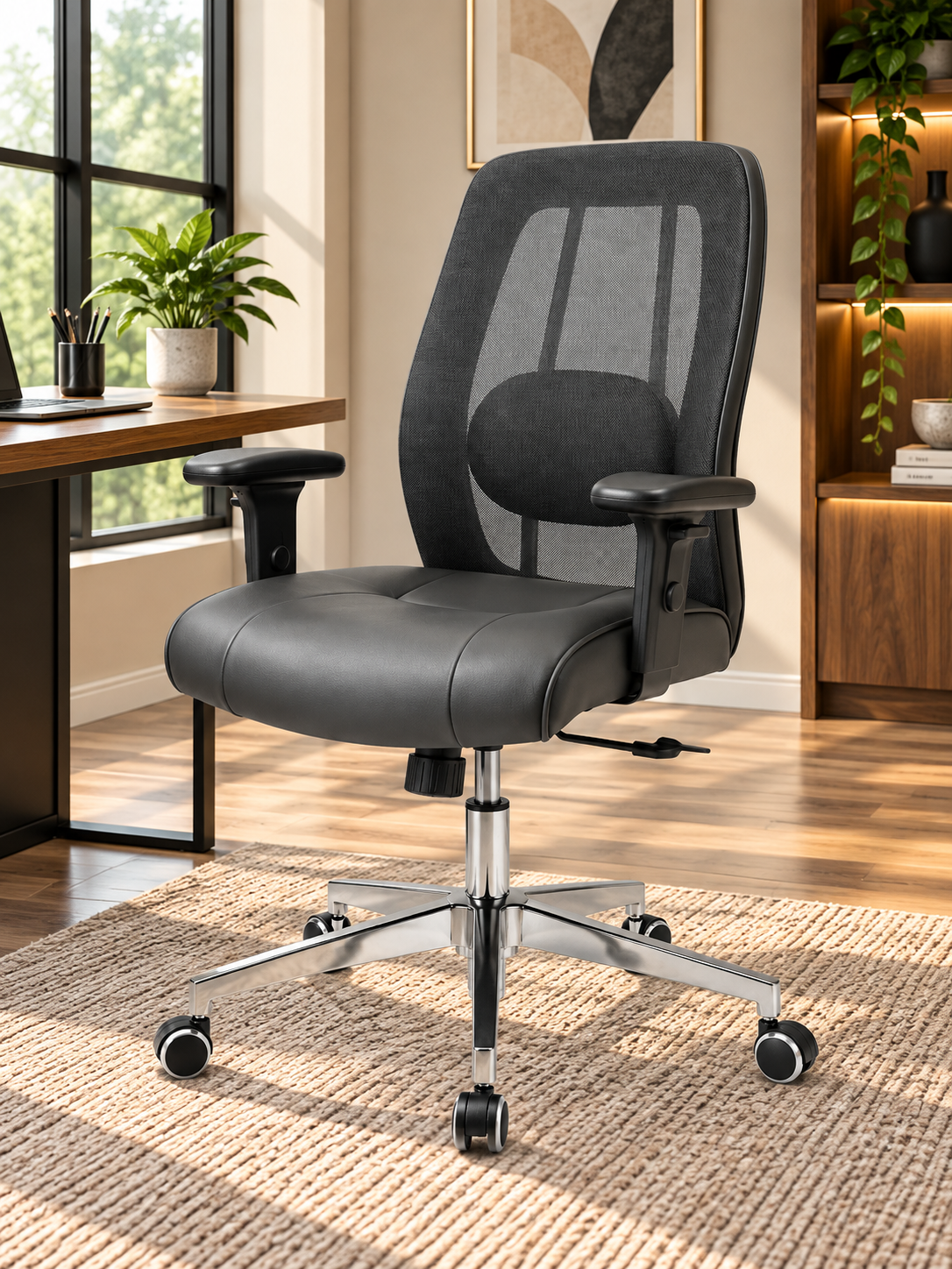 Ergonomic High-Back Mesh Office Chair with Lumbar Support & Adjustable Height