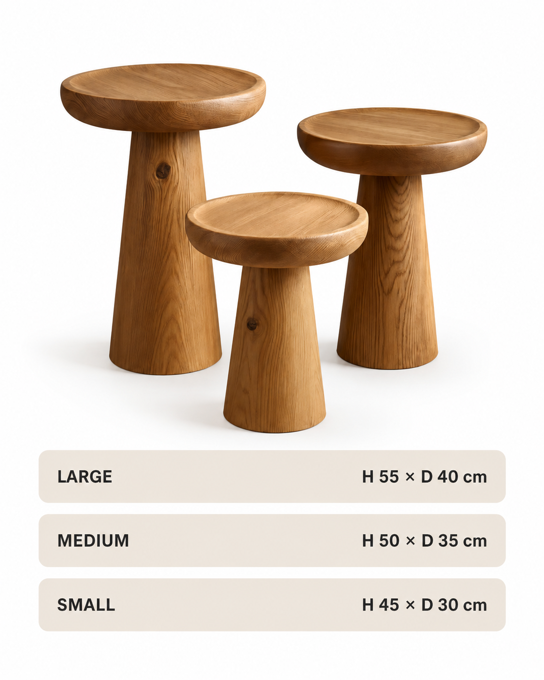 Modern Set of 3 Round Side Tables