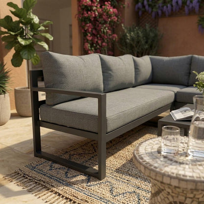 Modern Outdoor L-Shaped Patio Sofa Set with Coffee Table
