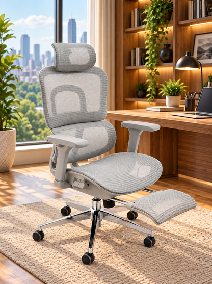 Modern Ergonomic Mesh Office Chair with Footrest